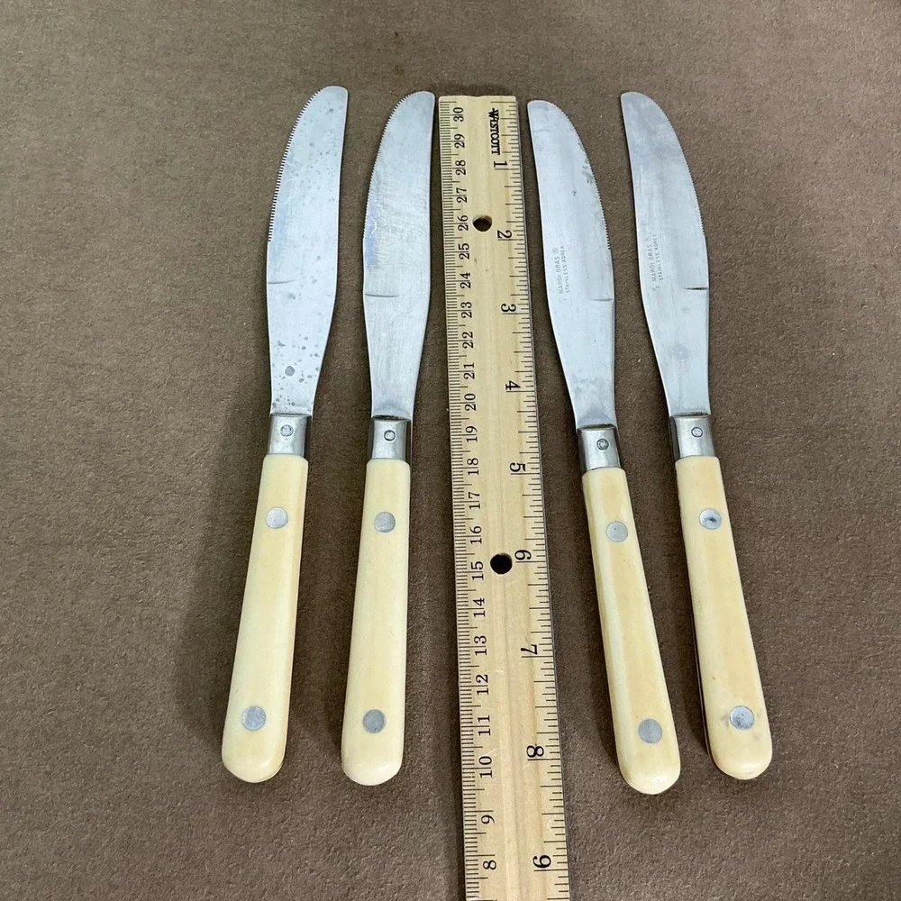 WF Mardi Gras‎ Stainless Flatware Korea Ivory Handle 10pc Fork Spoon Knife Set